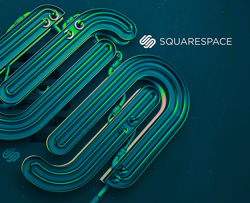 squarespace Web logo 3D 3d logo neon hero image