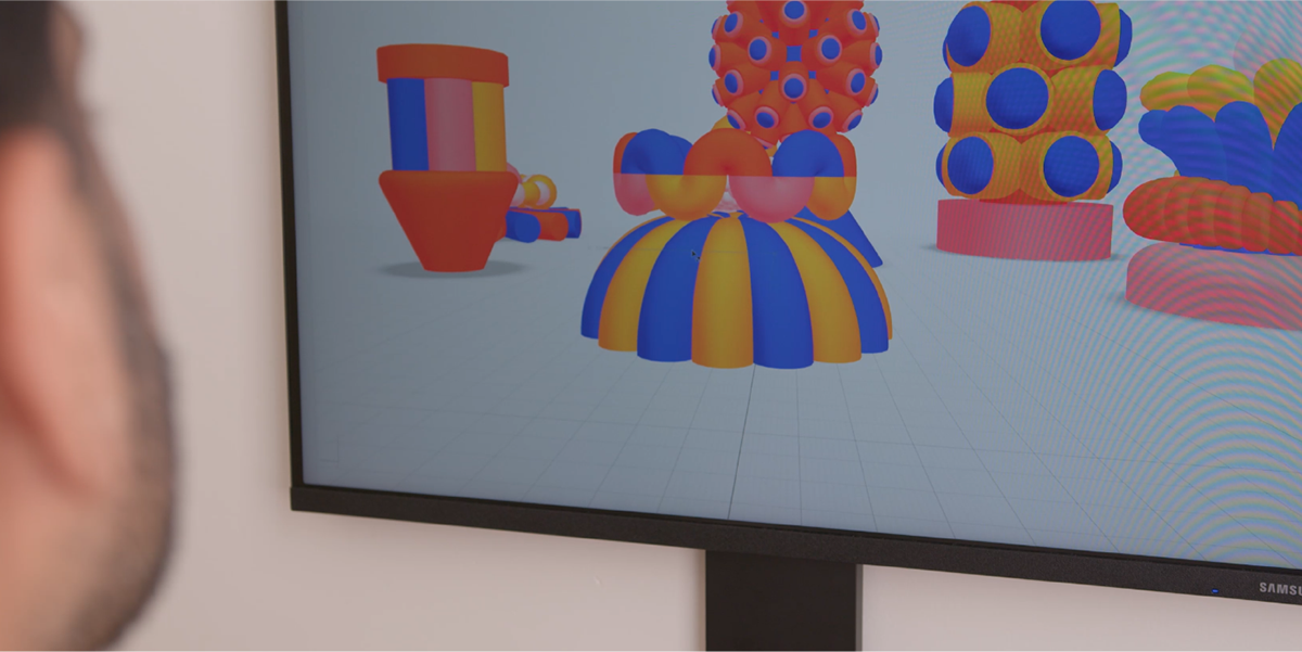 3D Adobe Aero augmented reality geometric ILLUSTRATION  interactive sculpture Totem