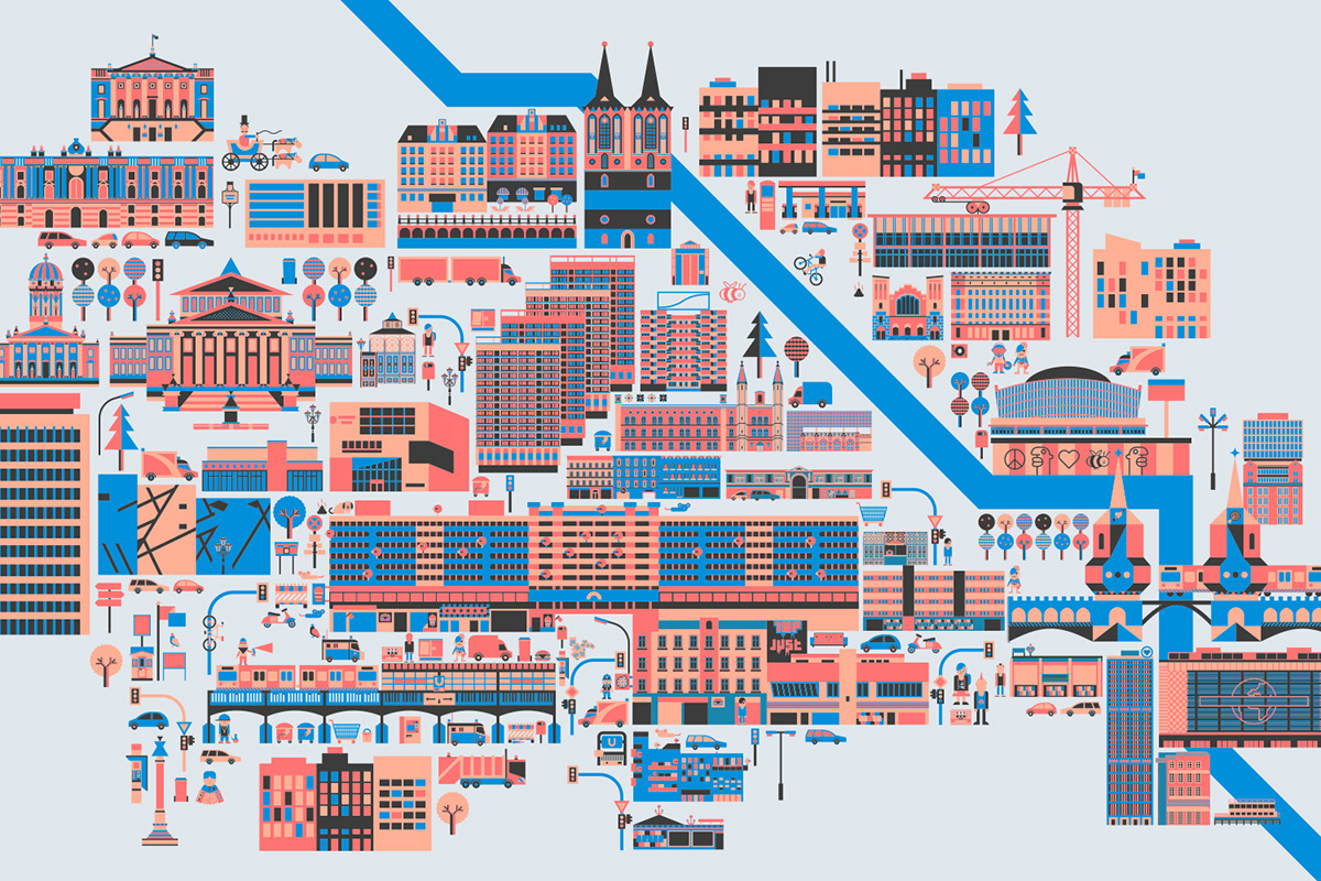 berlin maps map geometry vector sights building Urban city kreuzberg Charlottenburg fhain moabit Friedrichshain