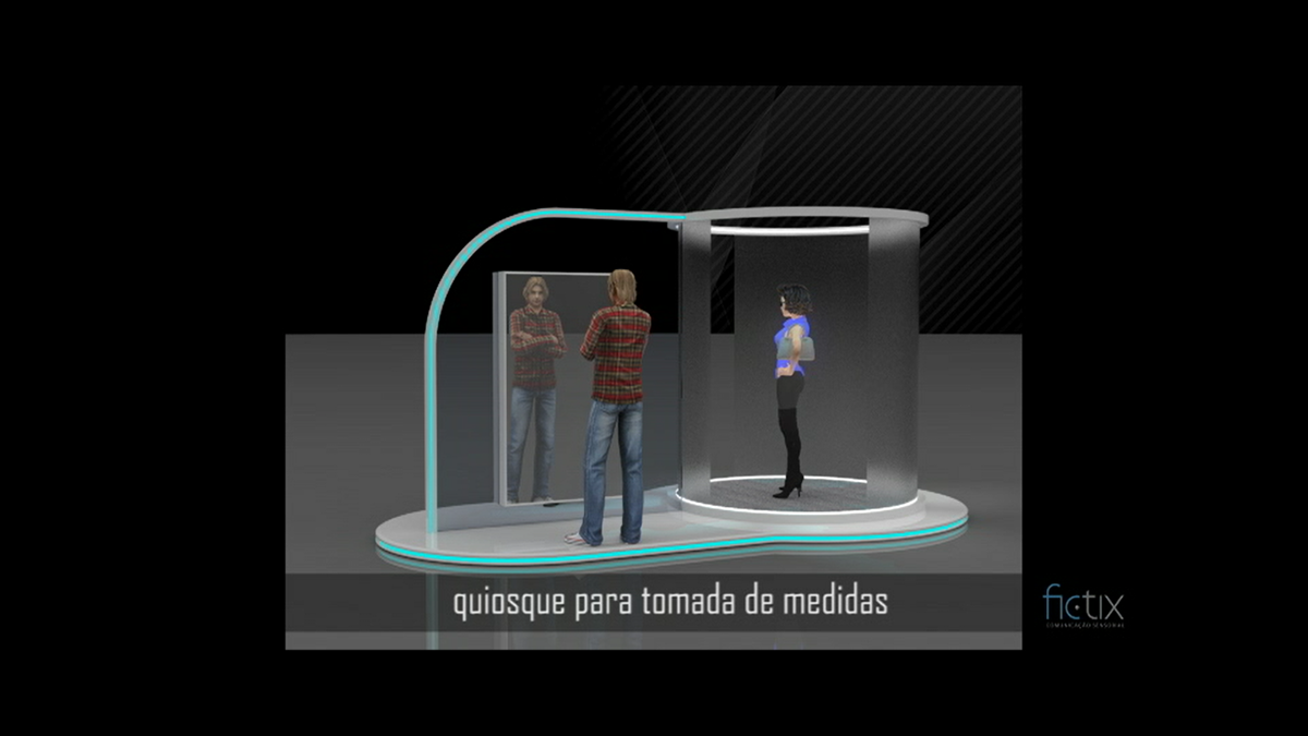 Provador virtual booth Clothing vestuario experimentação virtualization 3D reconstruction virtual Shopping Retail PDV interatividade interaction