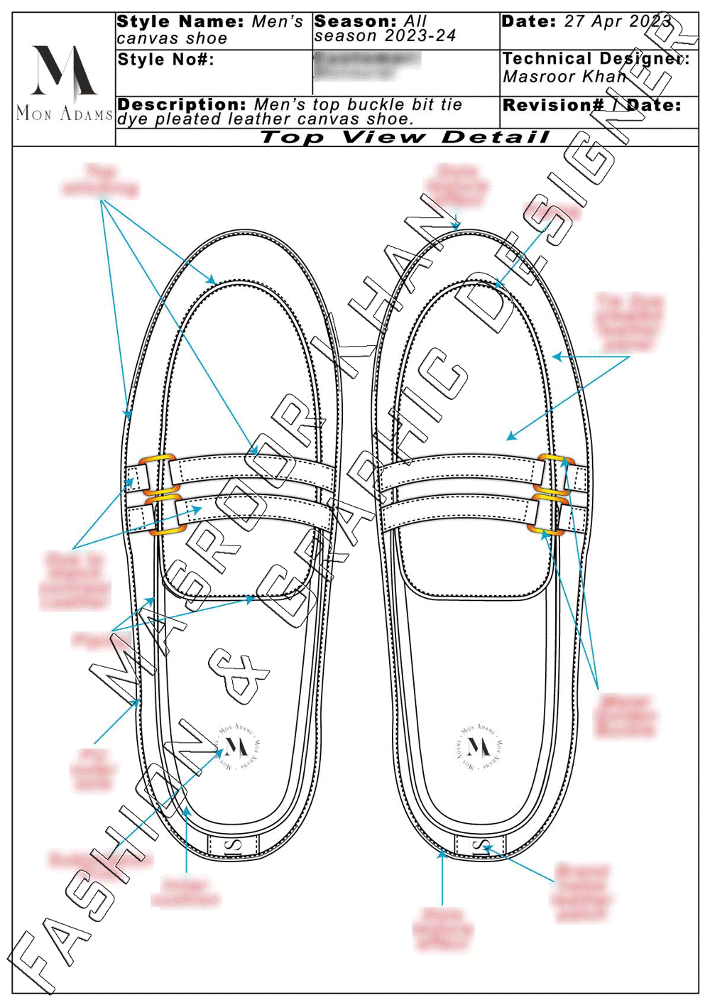 Men's Buckle Bit Canvas Shoe Design .gif image