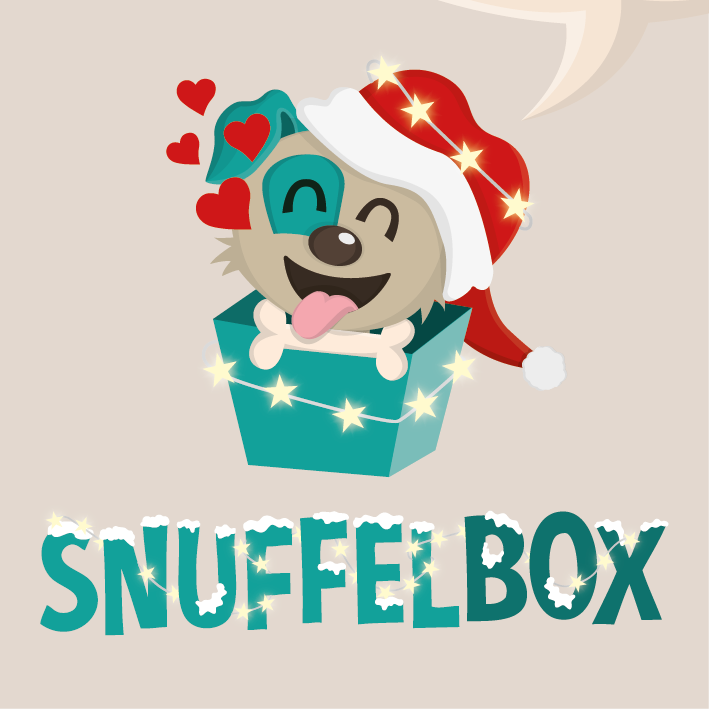 dogs snuffelbox box cute gifts Christmas Holiday stars snow lights puppy