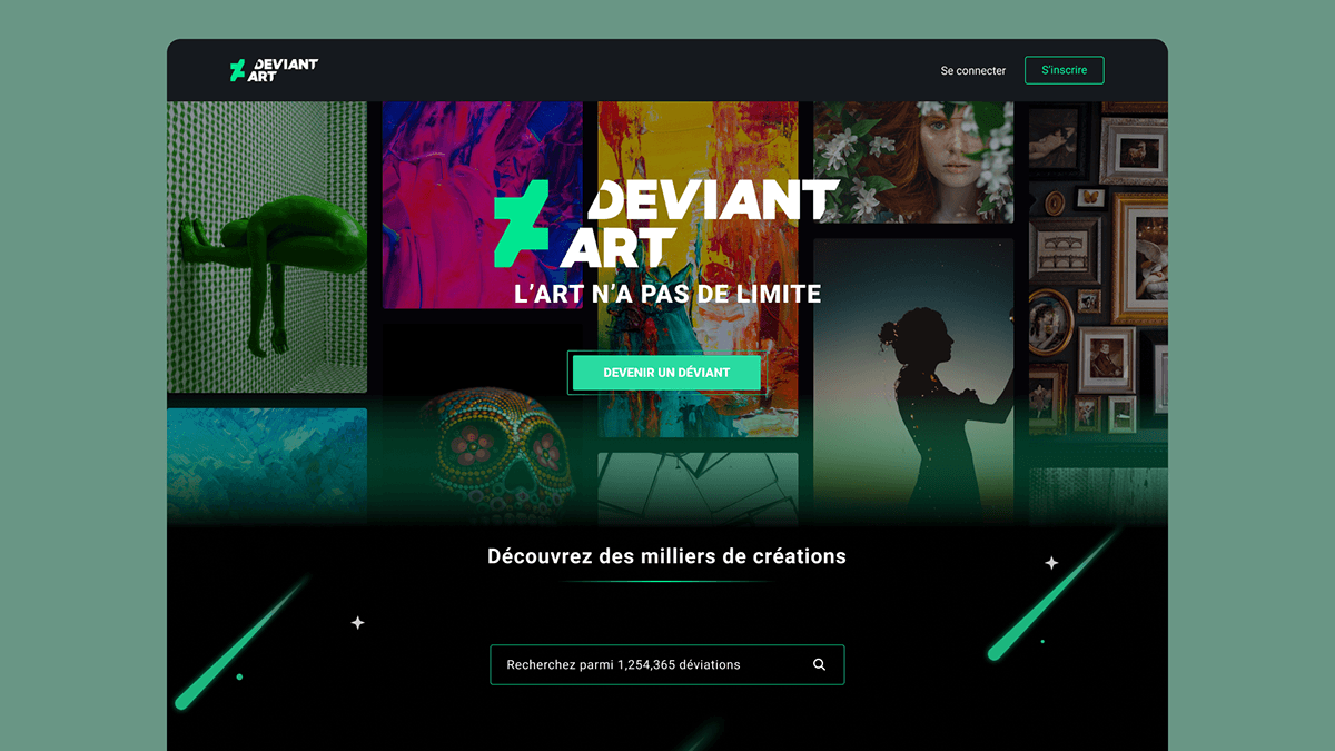 Deviantart ui design Webdesign ux/ui design green art graphic design  Illustrator Drawing  homepage