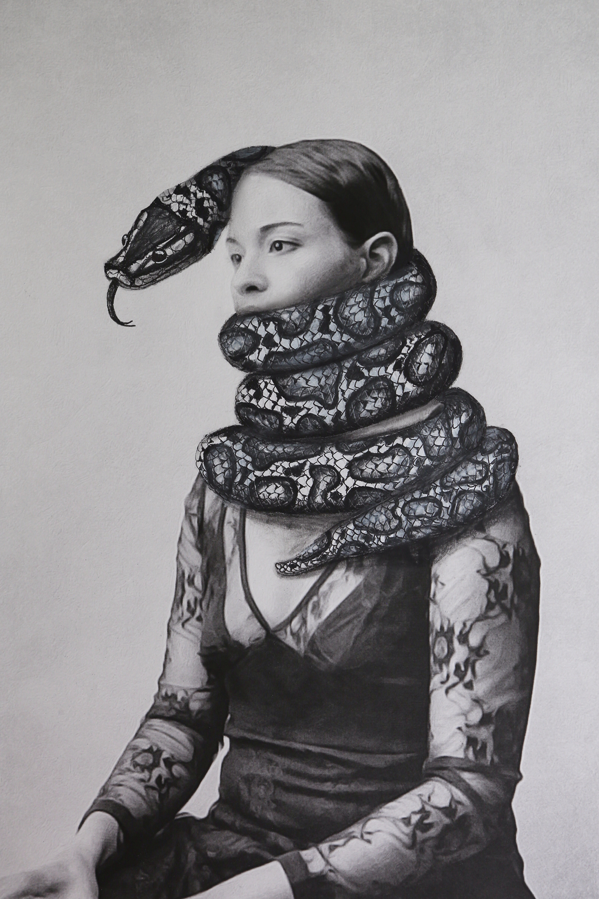 Adobe Portfolio art blackandwhite charcoal fear pencil hope woman figure