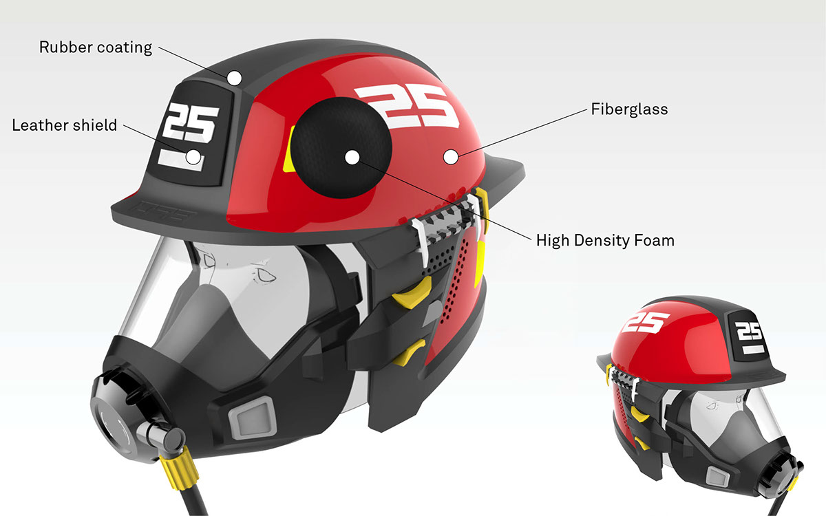 Helmet fire helmet