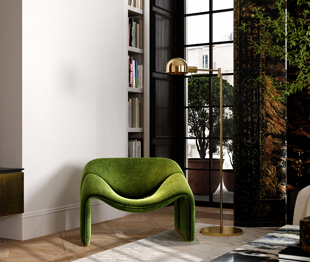 3D Visualization 3ds max CGI Classic corona elegant interior design  living room luxury visualizer