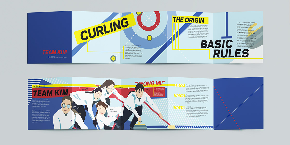 editorial design  publication design book design brochure Team Kim curling typography   graphic design  ILLUSTRATION  adobeawards