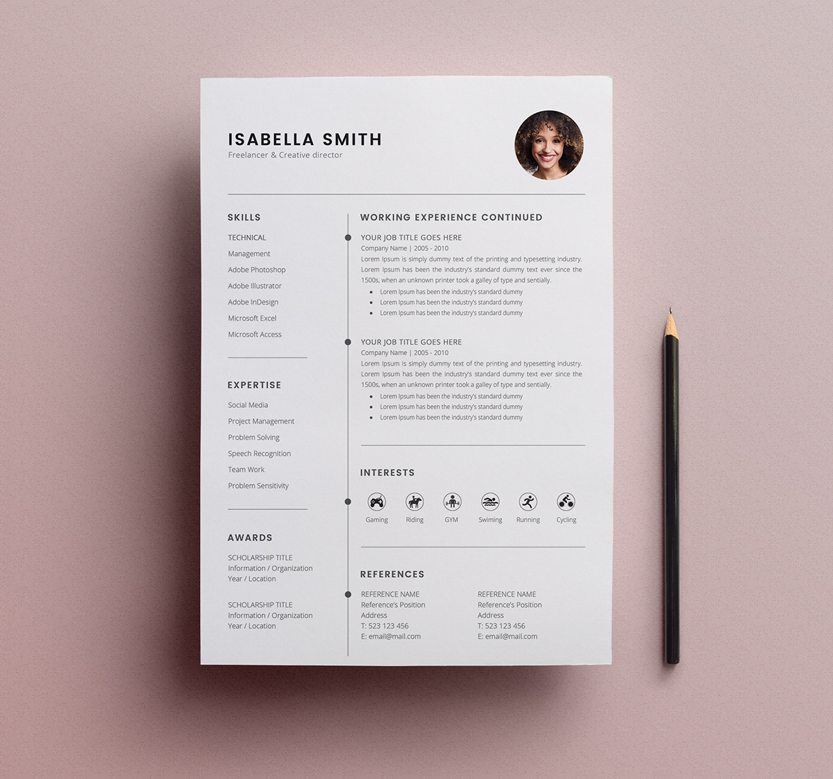 resume-template-3-page-free-on-behance