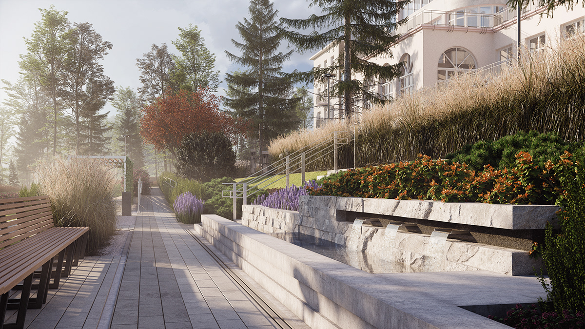 3dsmax Renderings Landscape Nature Landscape Architecture  Park garden architecture visualisation planting