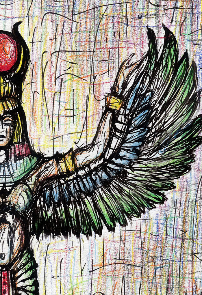 ancient egypt colored pencils Drawing  egypt goddess isis sketcbook sketch spiritual