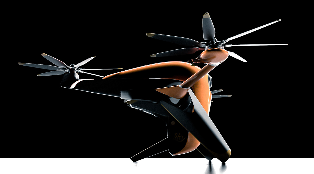 3D design concept industrial drone uav photo-realistic