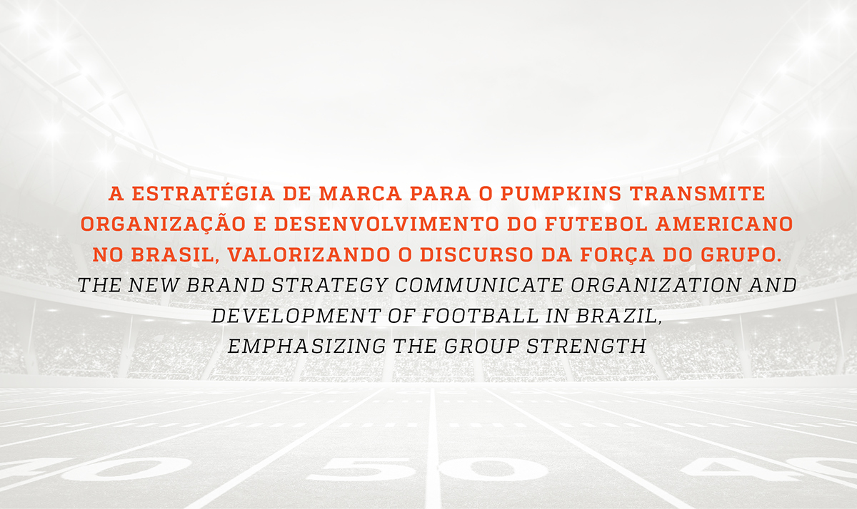 Adobe Portfolio brand sports american football jersey apparel kits futebol americano Esporte porto alegre pumpkins laranja orange Sports Branding branding no esporte marca esporte