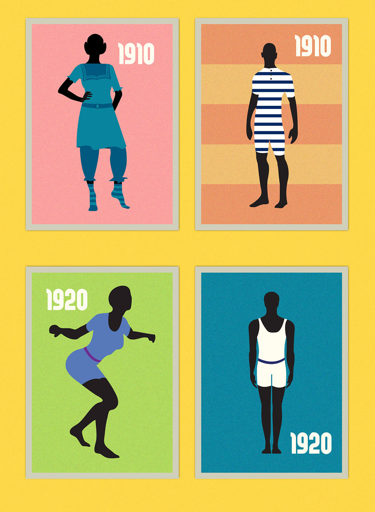 beach  swim swimsuit  color  infographics  Postcards  years  history bikini  shorts  women  MEN  fashion dress
