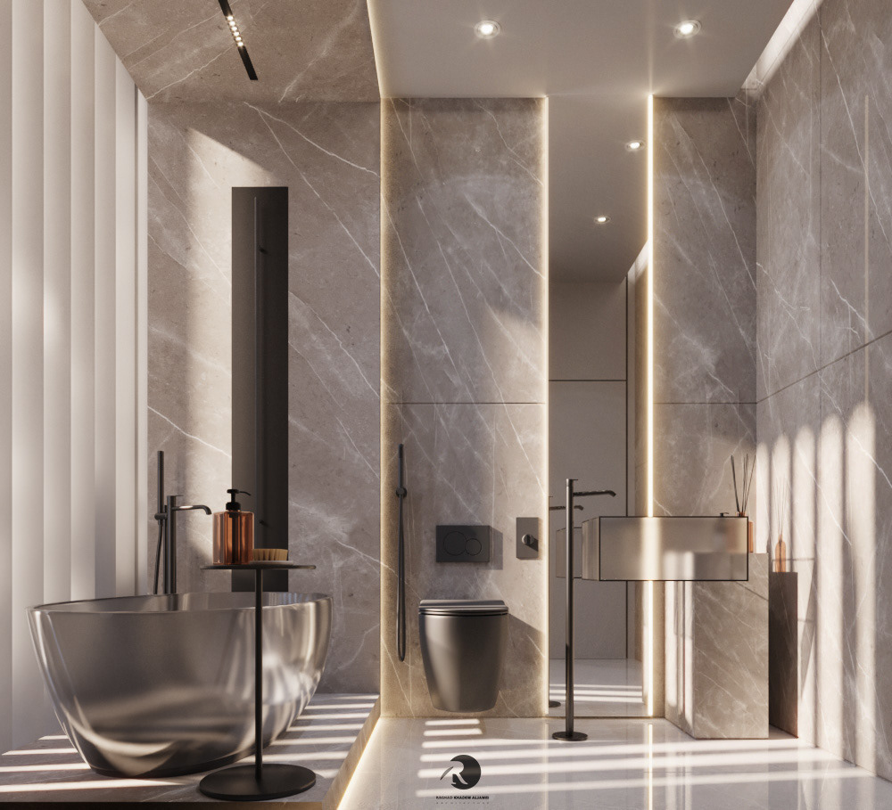 bathroom interior design  architecture Render 3D modern 3ds max corona modeling Sun