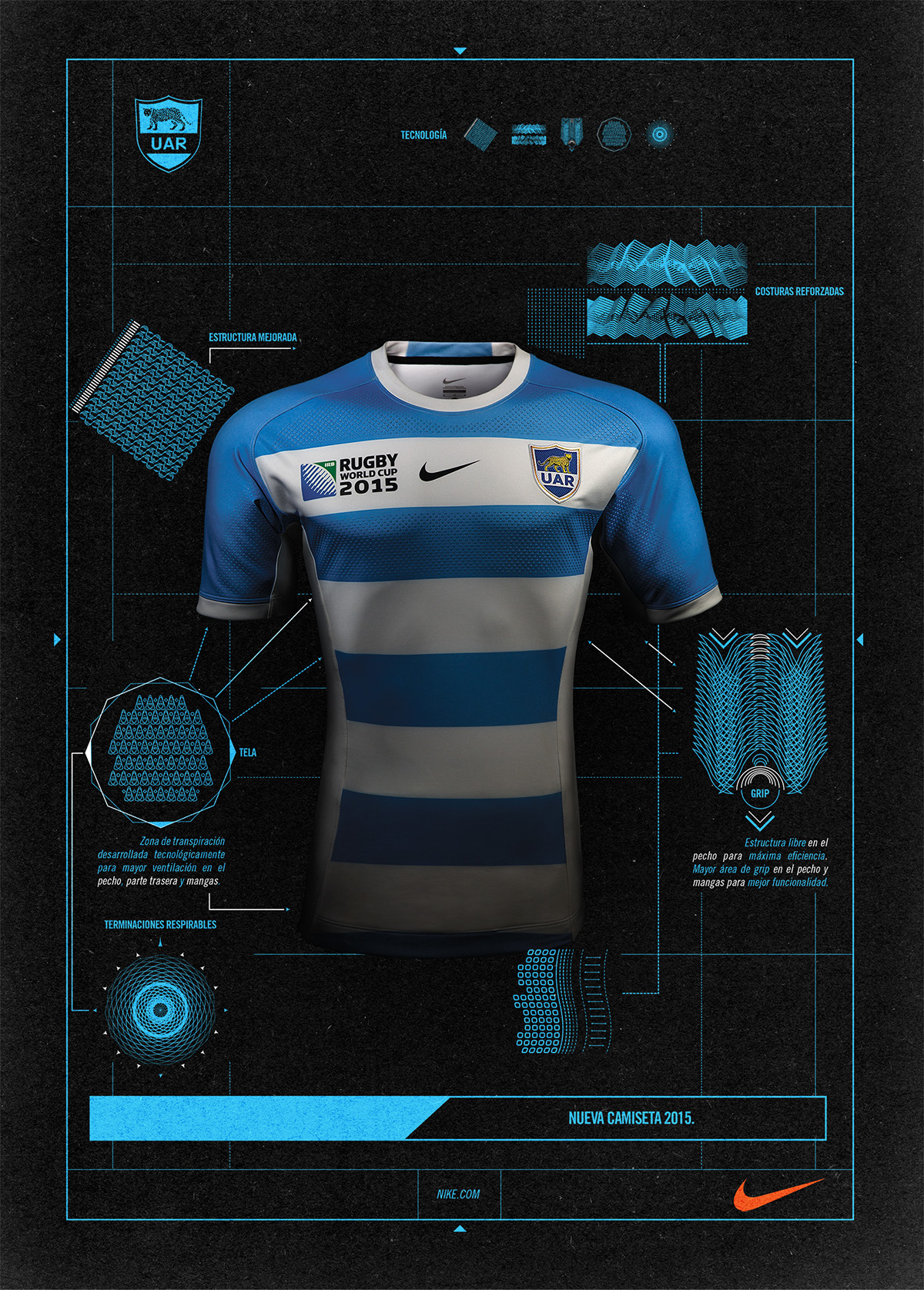 Nike Rugby jersey new bluprint ad pumas
