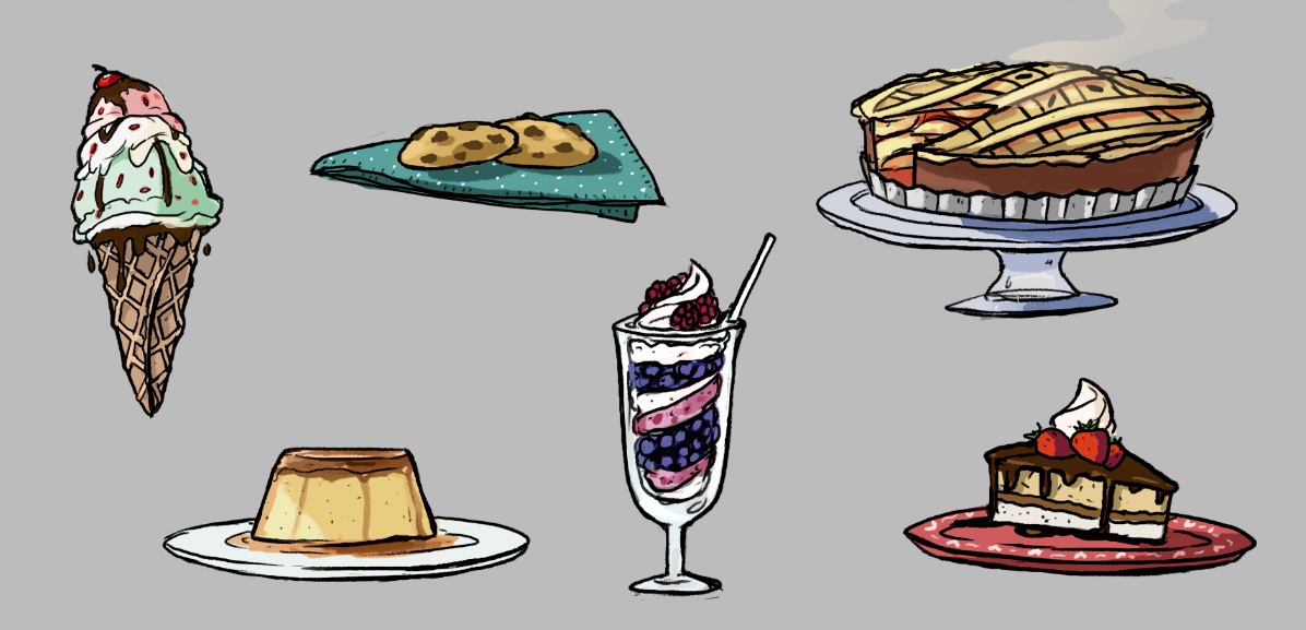 Food  ILLUSTRATION  concept art props assets Cartooning 