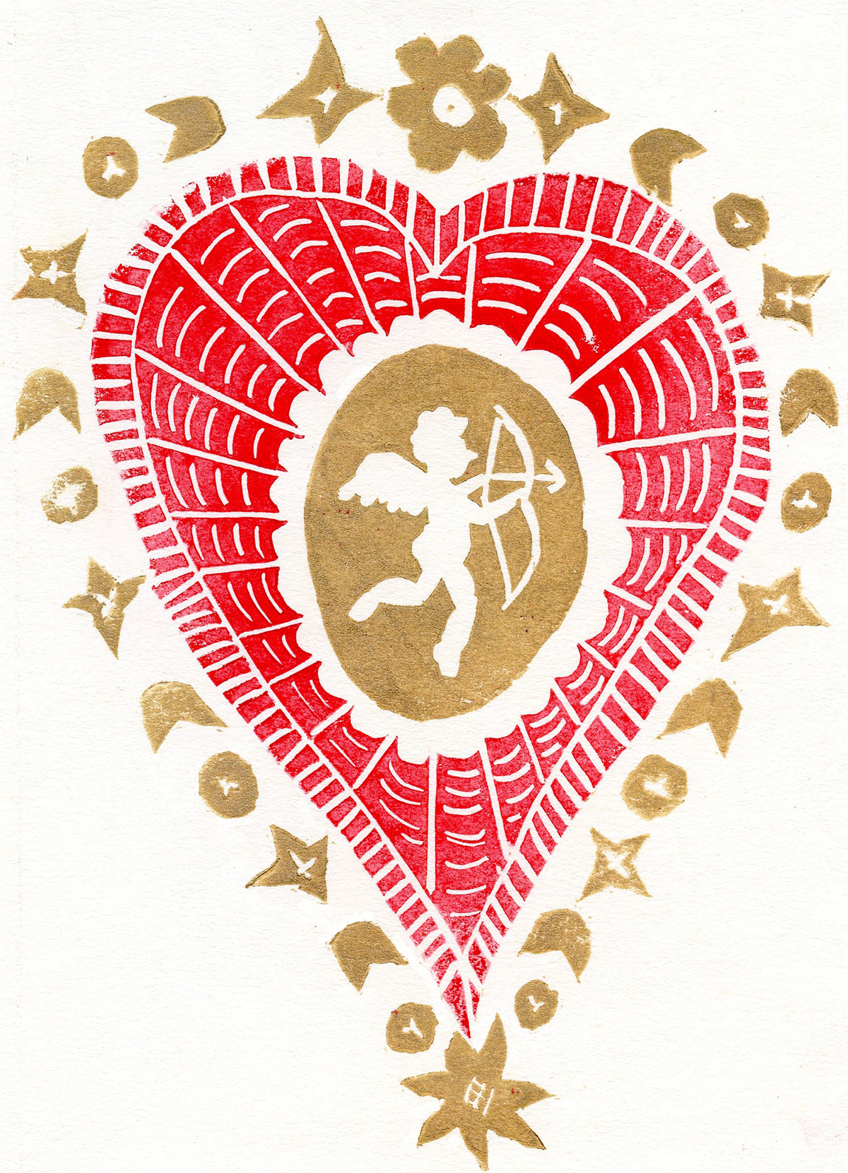 woodcut relief printing printmaking multi-color Reductive printing scroll saw linoleum cuckoo clock Red riding hood hansel and gretel valentine crafting handmade fairy tale