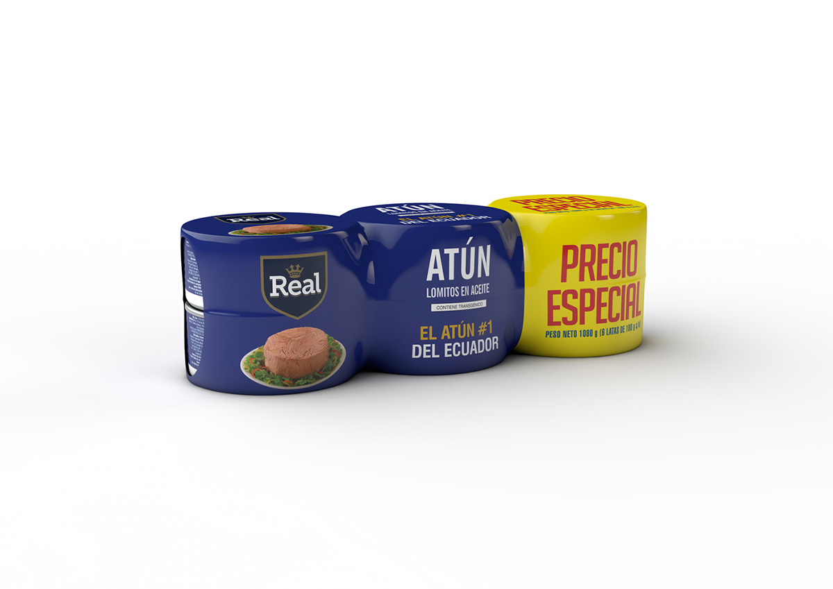 atun Pack 3D promo promoción ilustracion Atun Real tuna Packaging