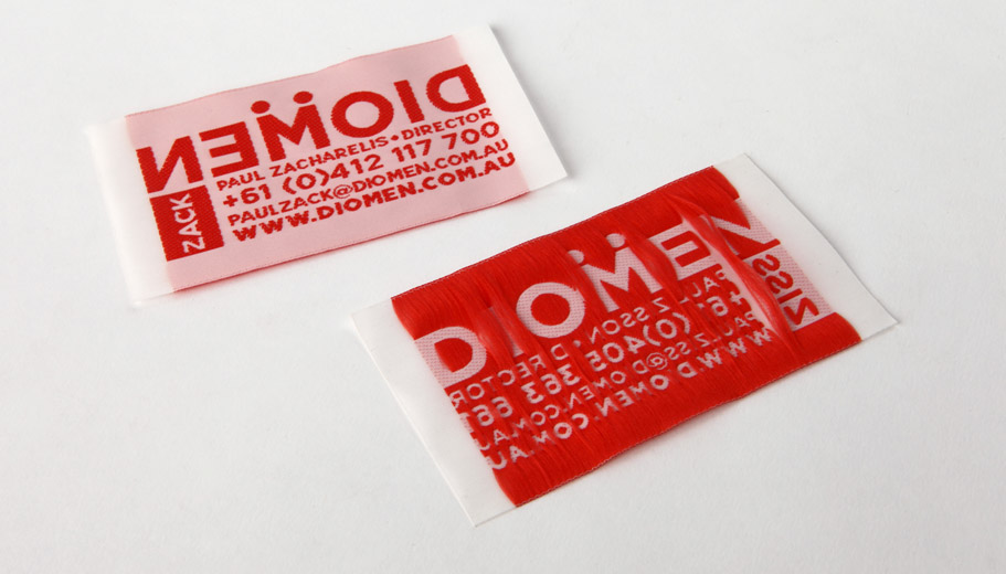 umbrella brand apparel Diomen business card woven label men's fashion