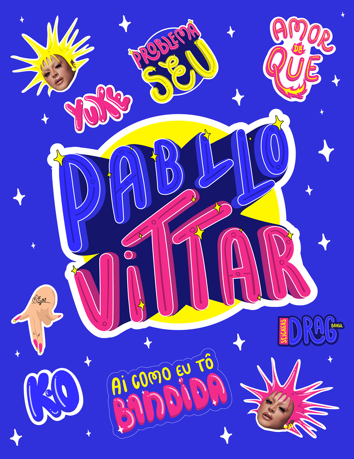 adesivo Brazil Drag drag queen Figurinha pabllo vittar sticker