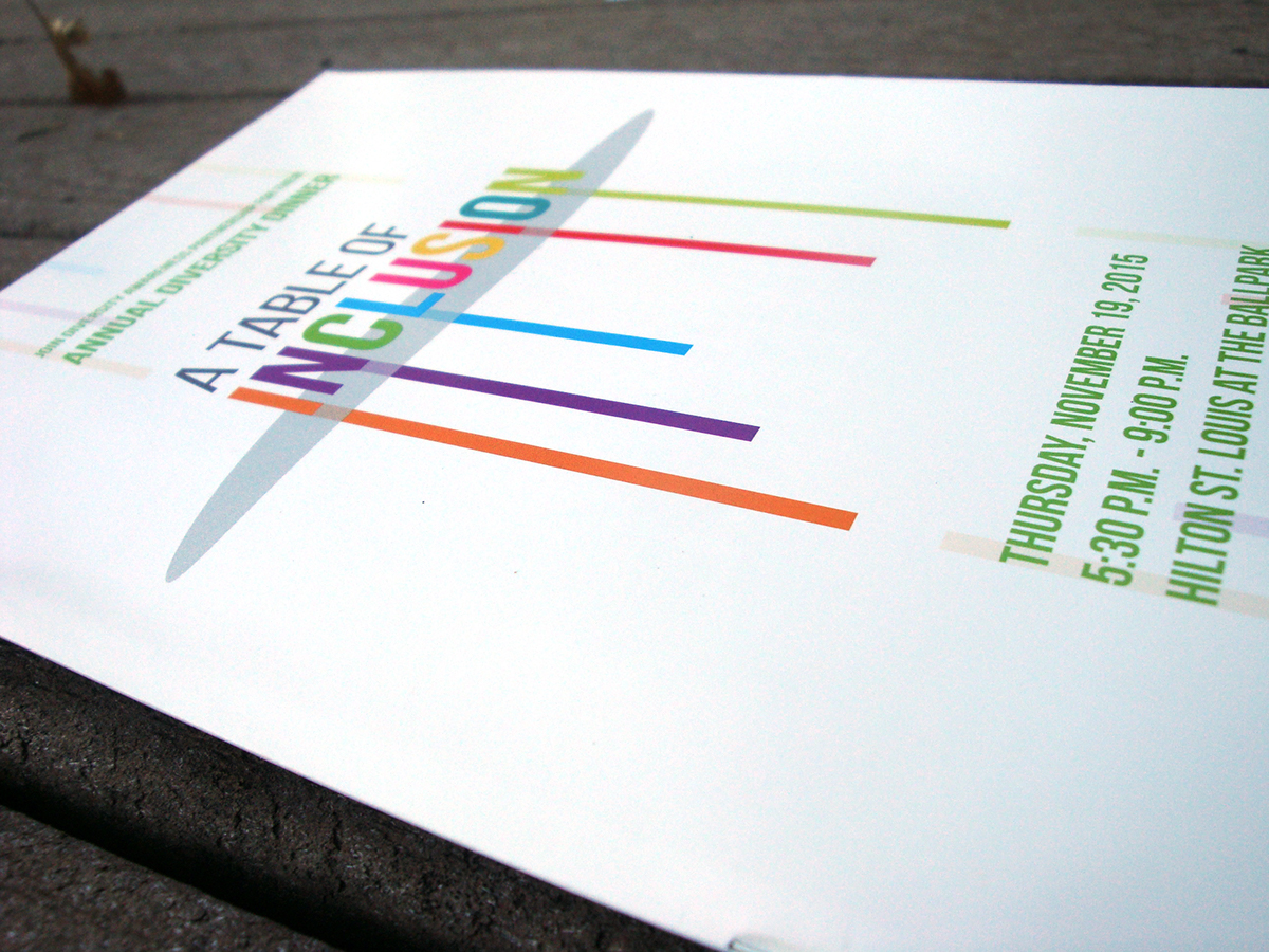 Adobe Portfolio dinner inclusion Diversity colors table invite rsvp Booklet Program lines