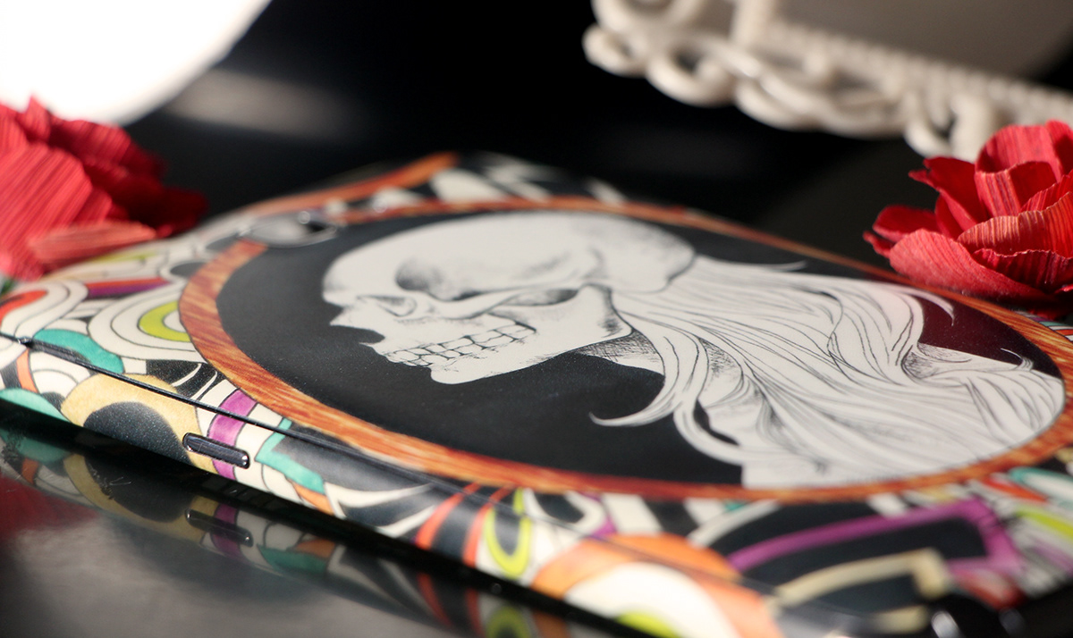 Garskin sticker mobile phone Illustrator art artwork skull pattern girl