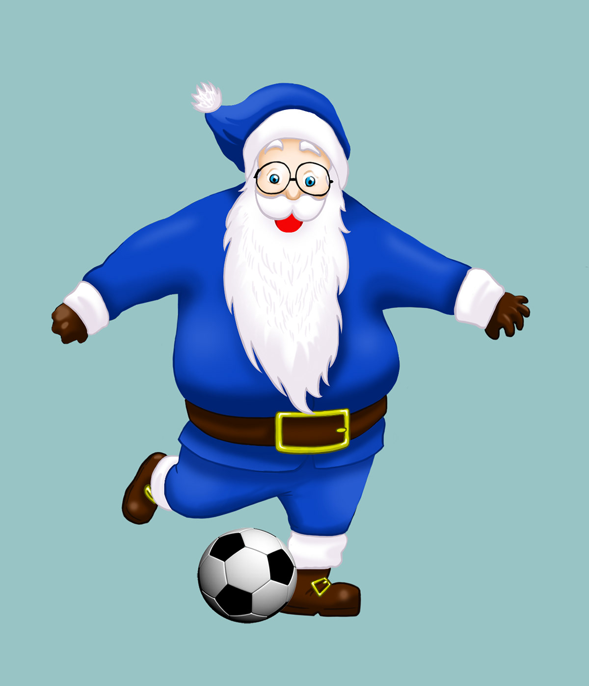 santa claus Papai Noel papai noel futebol campanha de AZUL goleiro campaign soccer football blue