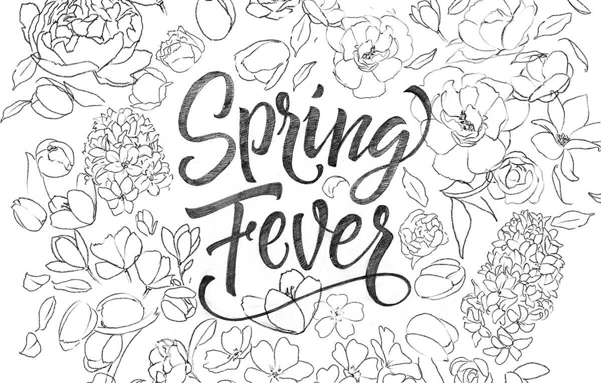 magazine cover ILLUSTRATION  spring flower lettering editorial