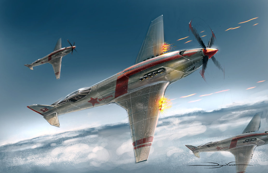 WWII plane dwayne vance concept art Vehicle Design Russian Mig concept plane digital painting
