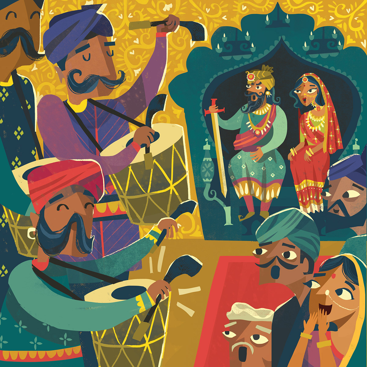 king India illustration folktale indian folktale King illustration royalty story illustration childrens book illustration Picture book Picture book illustration