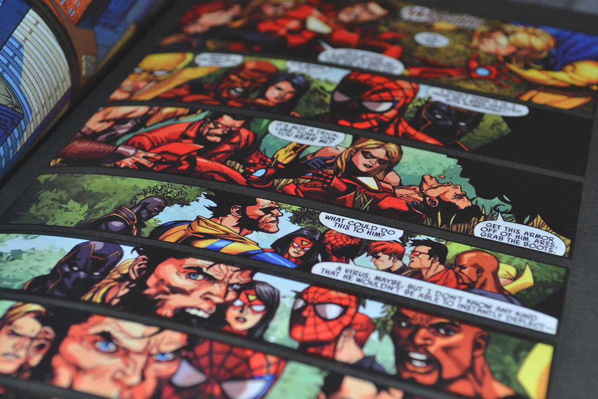 comics design books Graphic novels Collection limited Promotional self Civil War invasion spider-man captain america iron man nick fury
