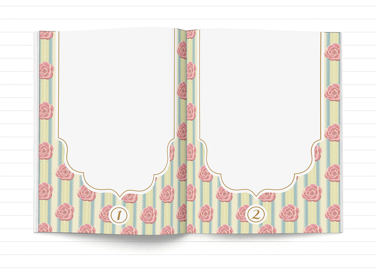 journal notebook Diary floral pattern rose butterfly vintage feminine girly