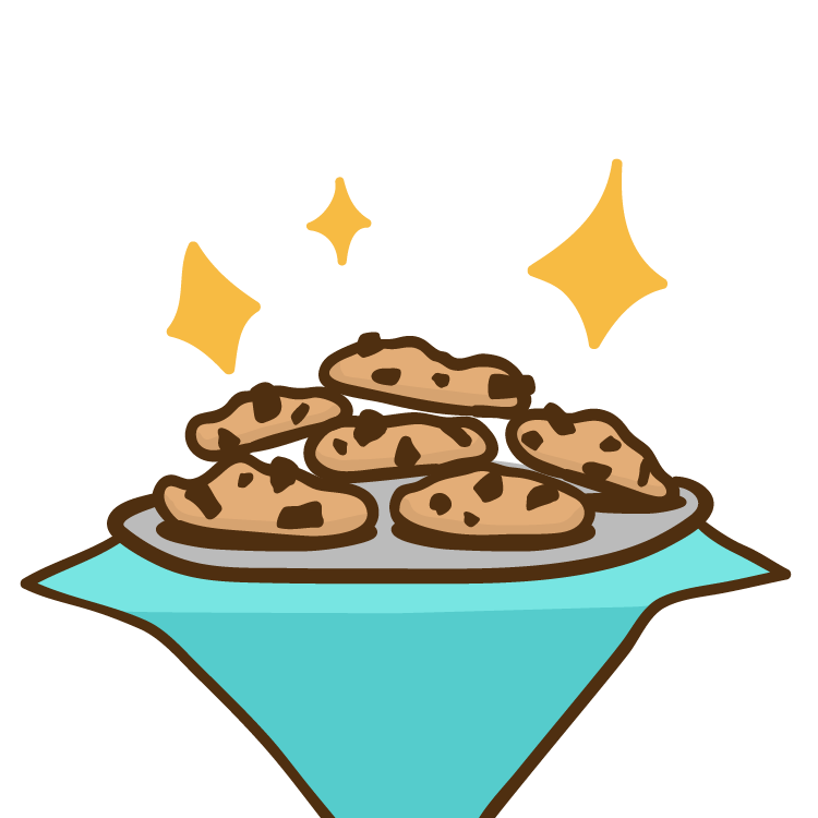 cute recipe cookies chocolate chip limited palette simplified vector