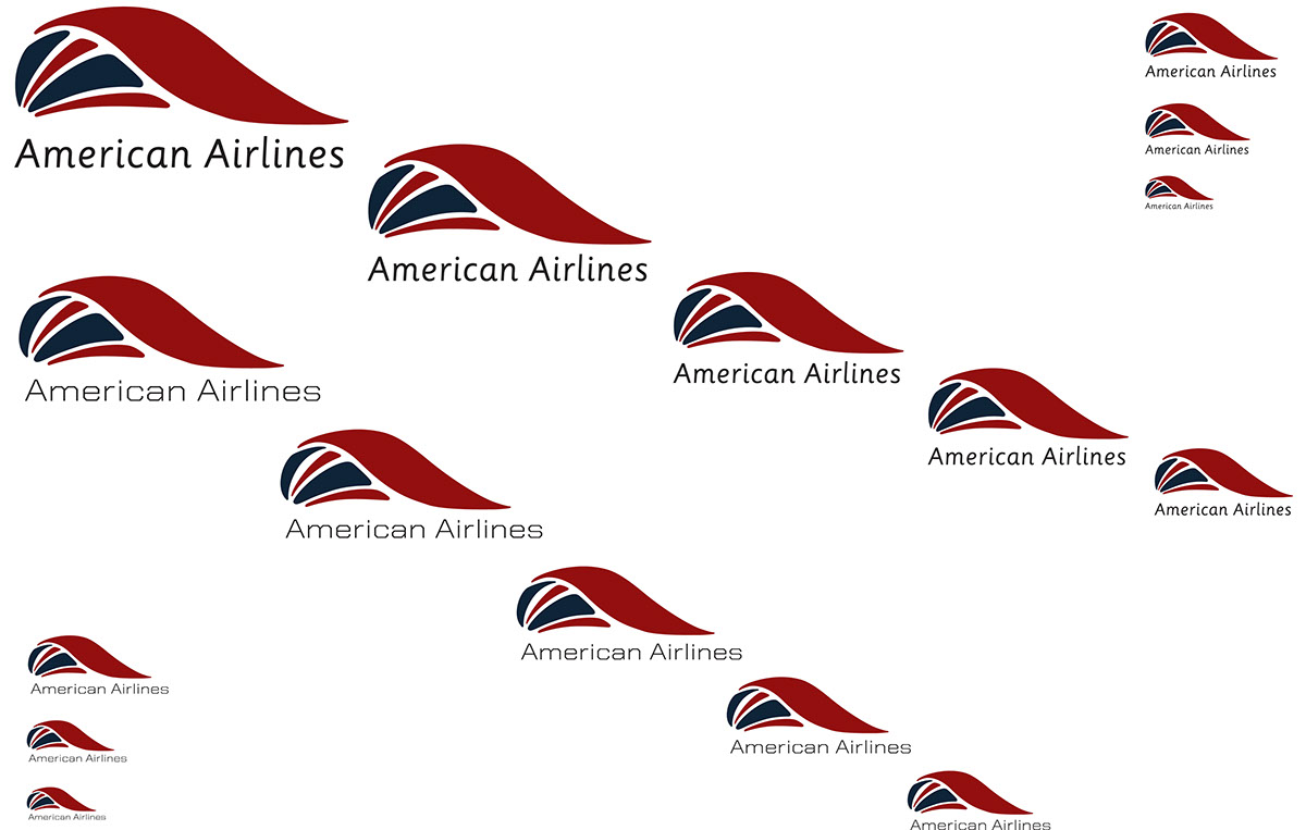 Corporate Identity Redesign American Airlines brand Airlines process concept print application mobile sketching