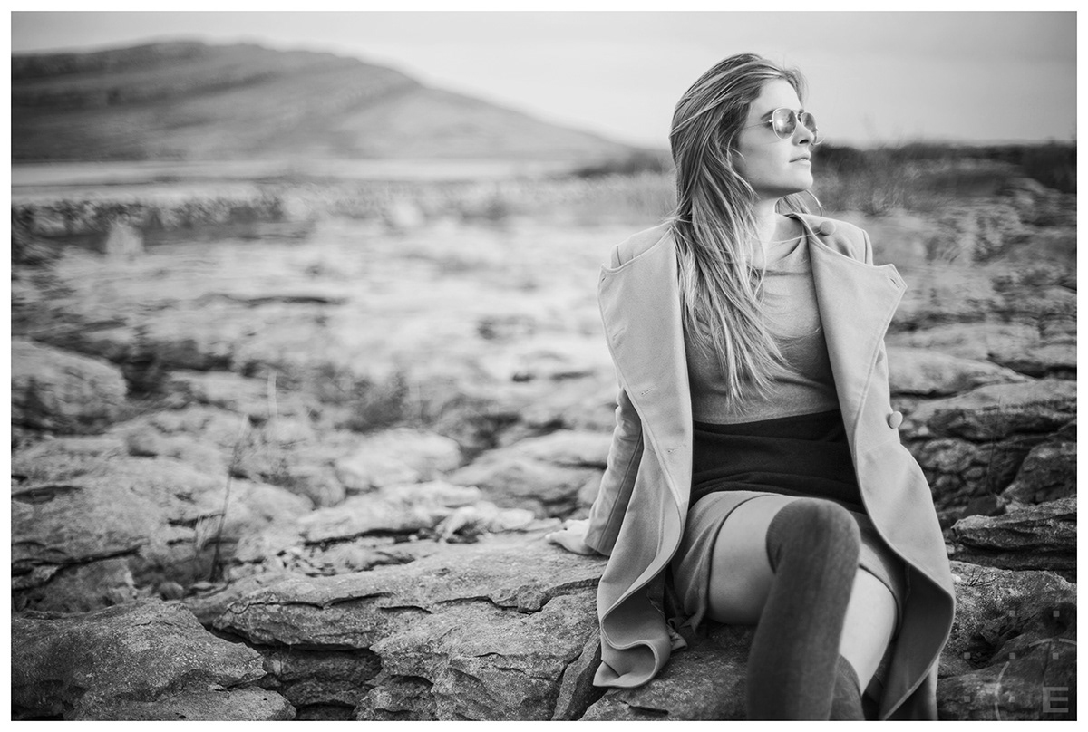 rock hat soft wild adventure bohemian portrait modelling irish model Ireland Burren