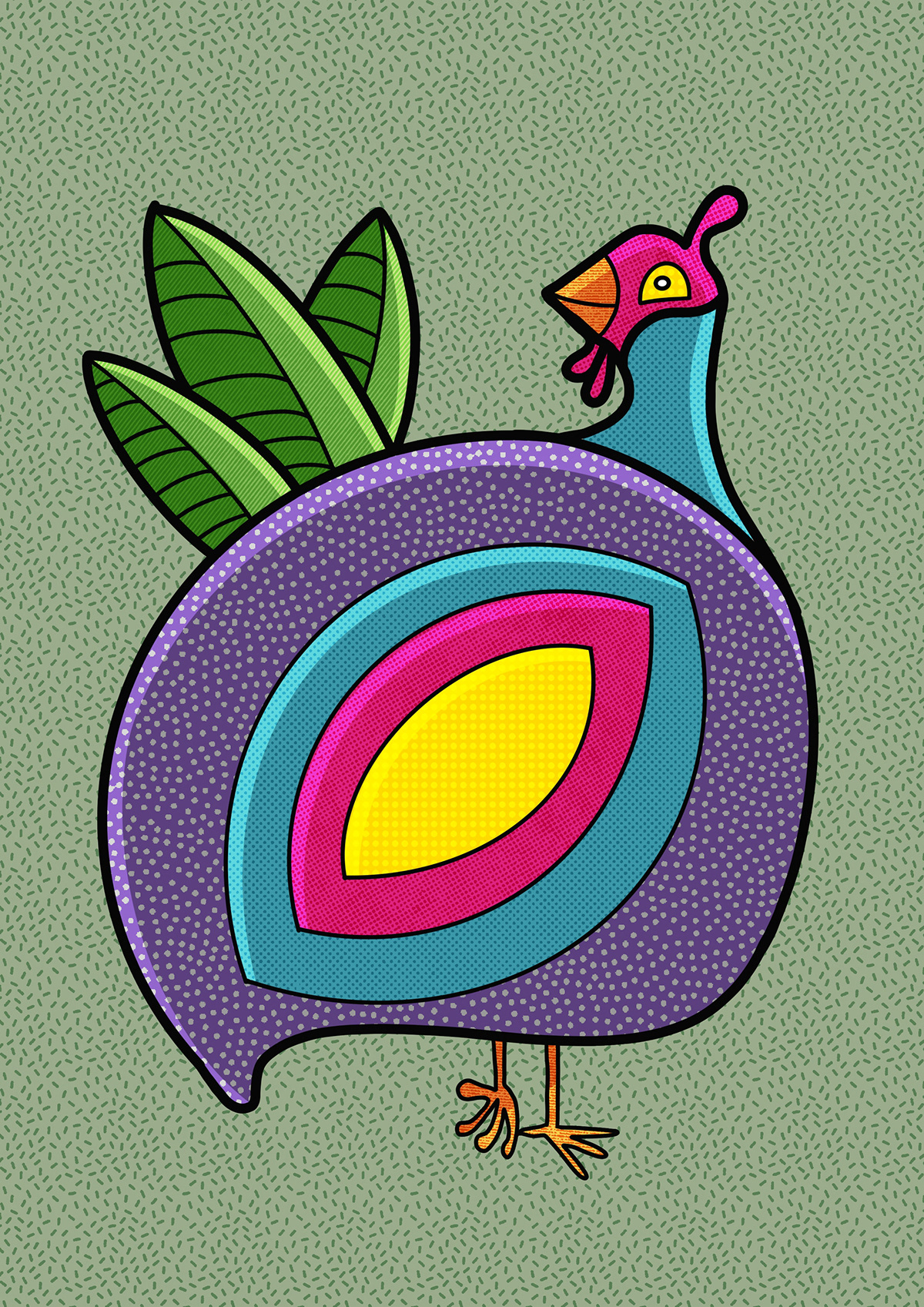 artist birds bright colour graphic hand-drawn hireme ILLUSTRATION  line tropical birds Adobe Portfolio