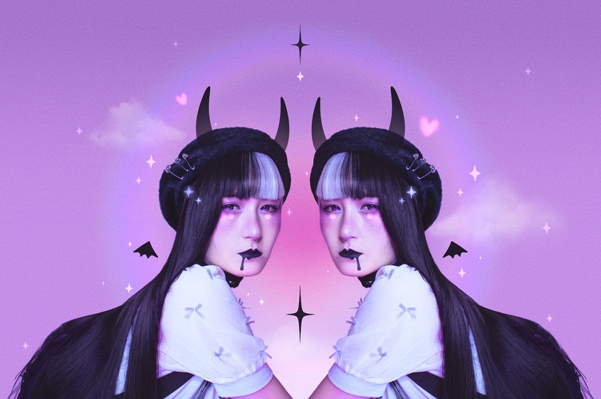 aesthetic Alternative fashion anime Digital Art  gradient kawaii photomanipulation pink retouch vaporwave