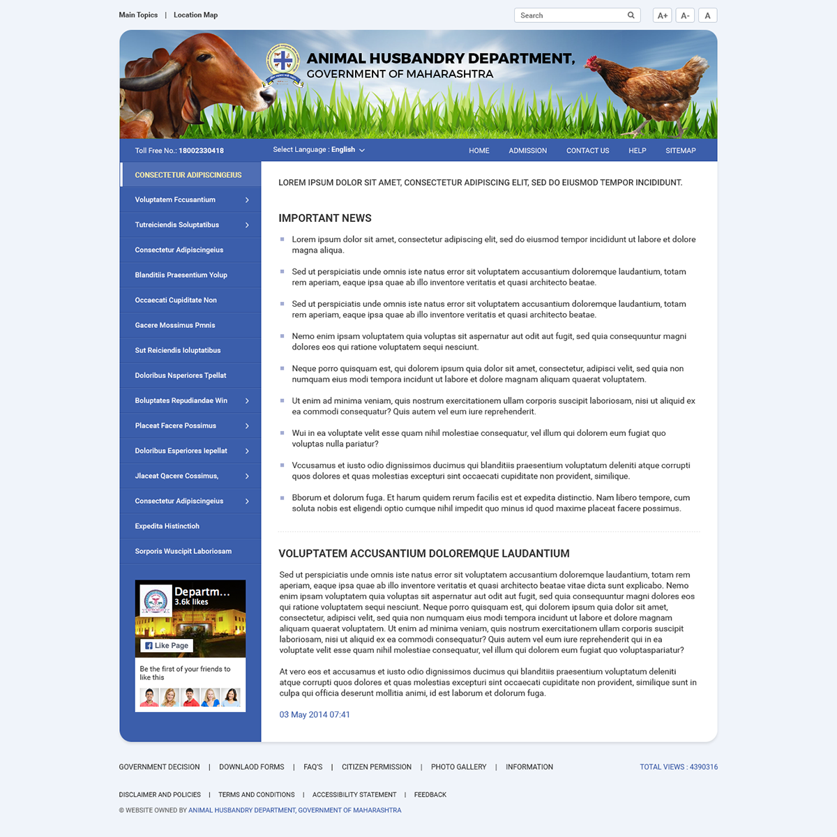 Animal Husbandry Department Website UI/UX on Behance