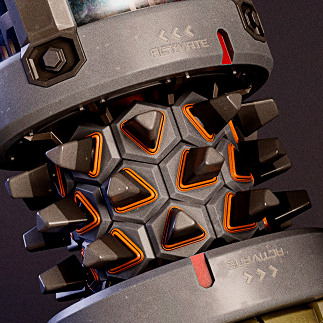 3D 3d modeling blender Weapon concept grenade HardSurface props sci-fi Cyberpunk