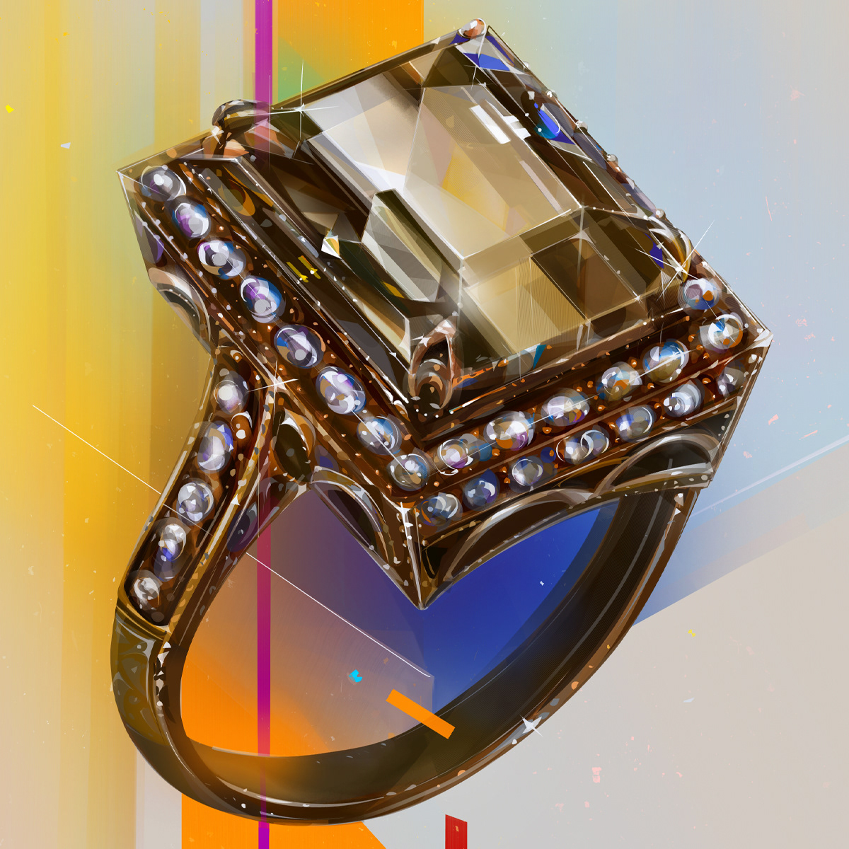 ring jewelry Jewelry Design  gemstone game graphic design  cover magazine brochure Advertising 