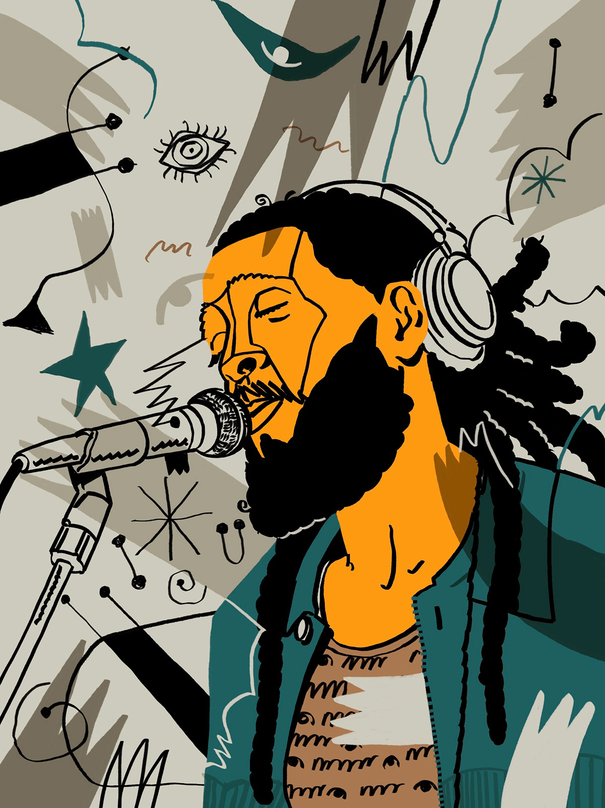 Drawing  ILLUSTRATION  portrait johannesburg south africa indie music