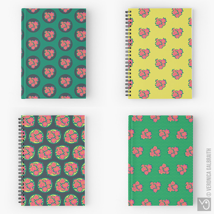 Flowers bunch leaves foliage bright bright colours Colourful  print collection pattern collection floral polka dots homewares Stationery fabric wallpaper