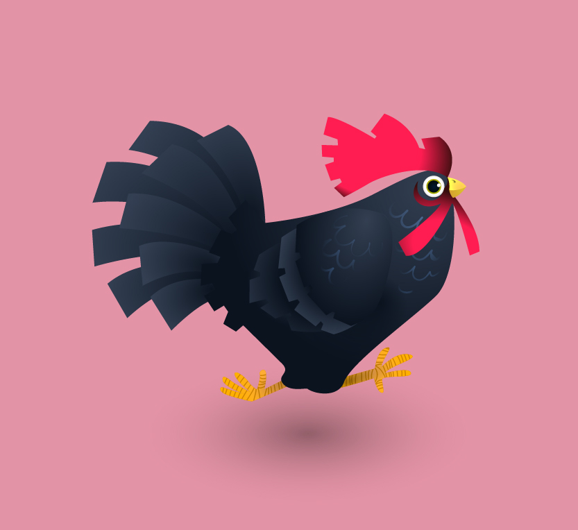 Rooster cock chanticleer chicken chook chinese year ai ILLUSTRATION  鸡年