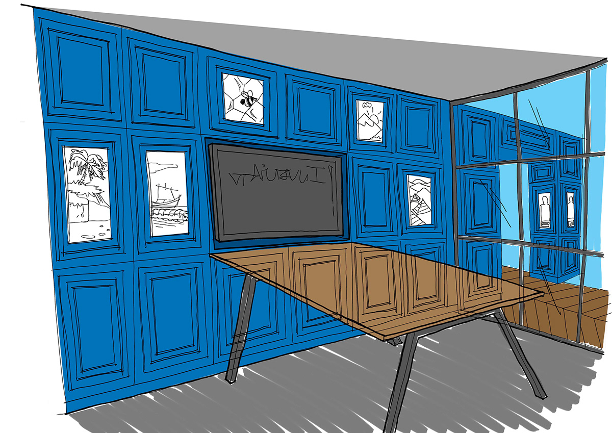 interior design  Office Design Workplace Design office furniture design concept sketch digital illustration