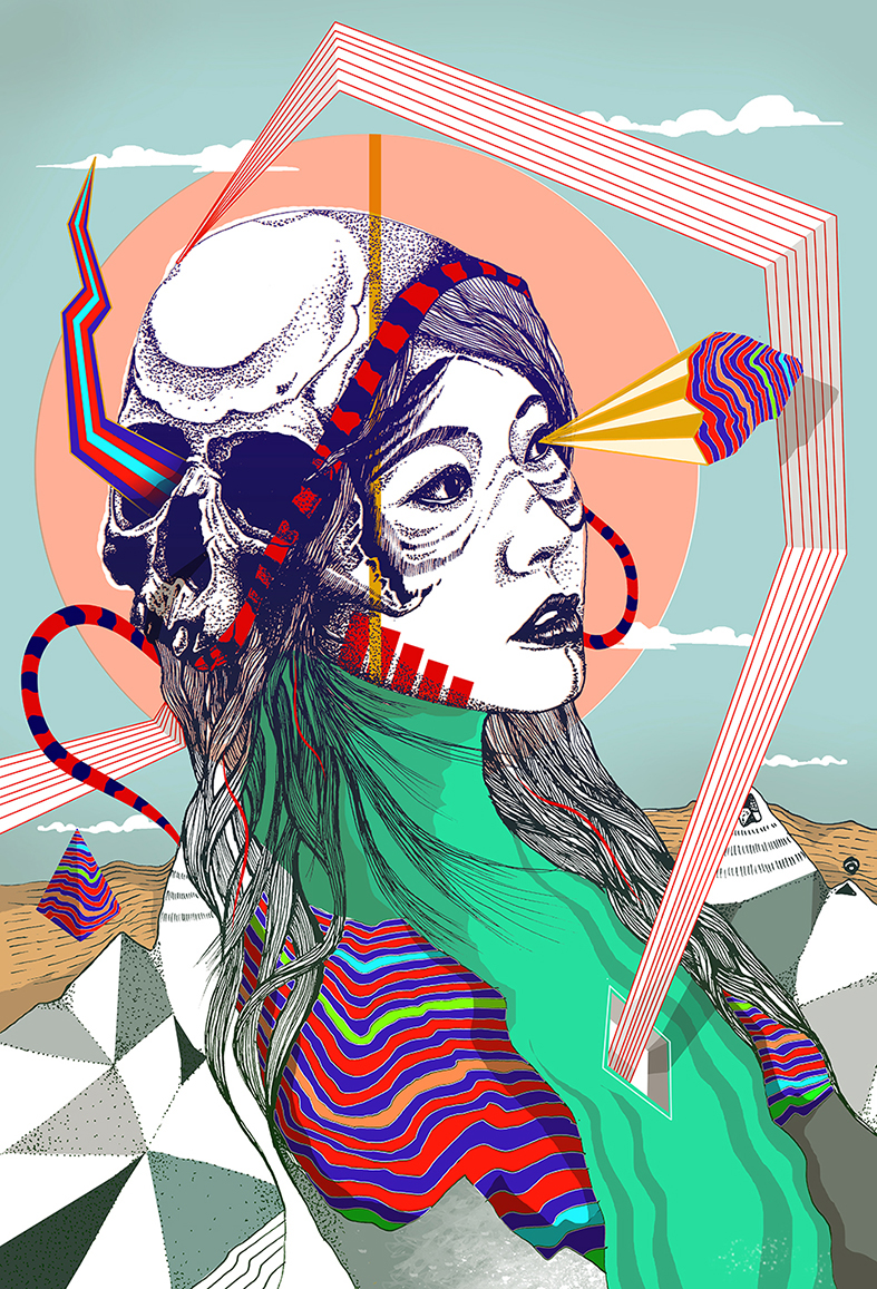 andonasty projects skulls girls Nature contemporary psychedelic