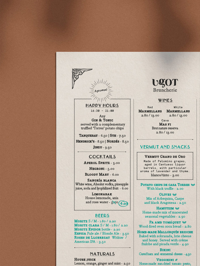 Grpahic design restaurant menu
