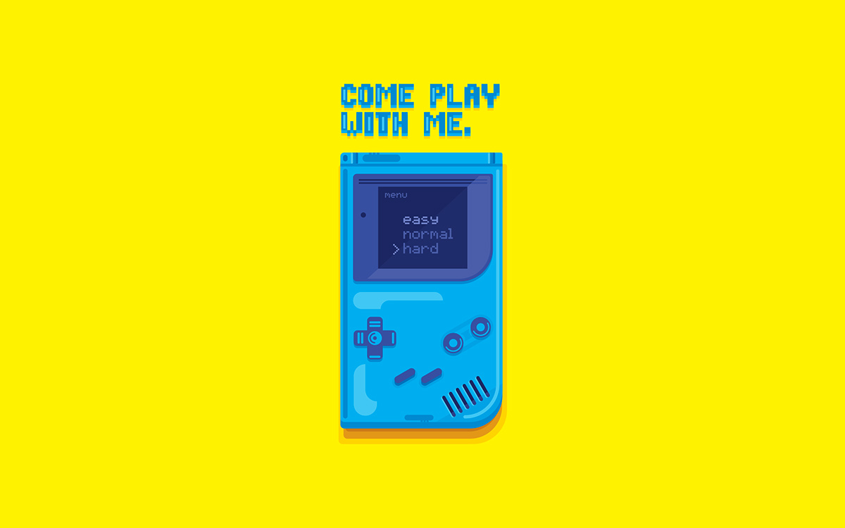 vector gameboy Nintendo game play poster gif Illustrator ILLUSTRATION  colors