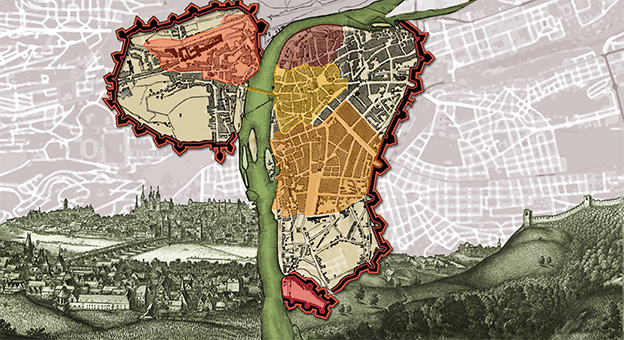 educational illustration Flash interactive DLIFLC interactive map Historic Prague map Czech Republic
