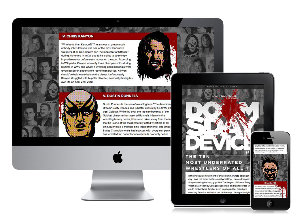 Wrestling art Responsive web design heavy metal