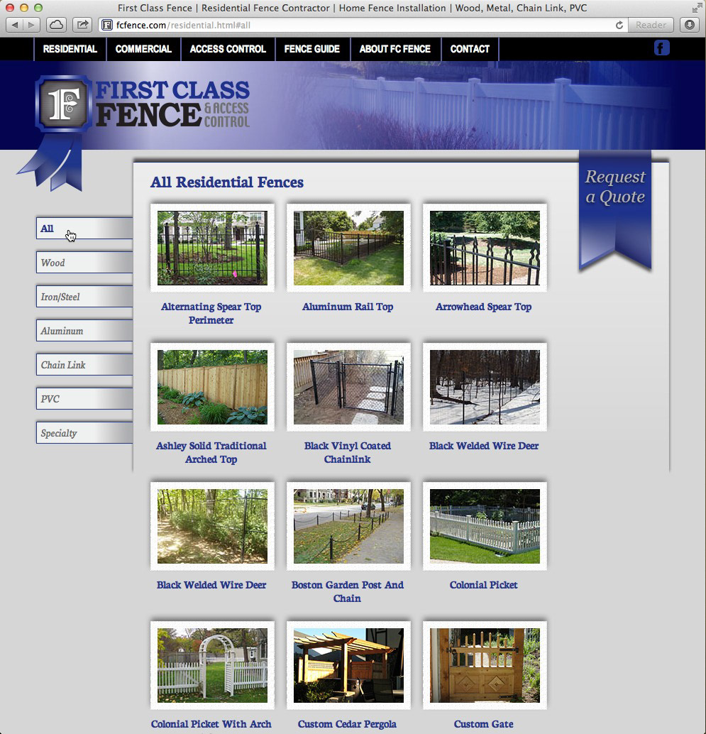 Website fence Usability photo gallery